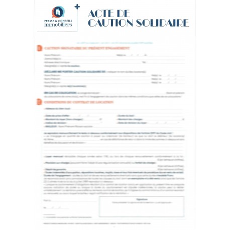 Acte de caution solidaire pour bail d’habitation